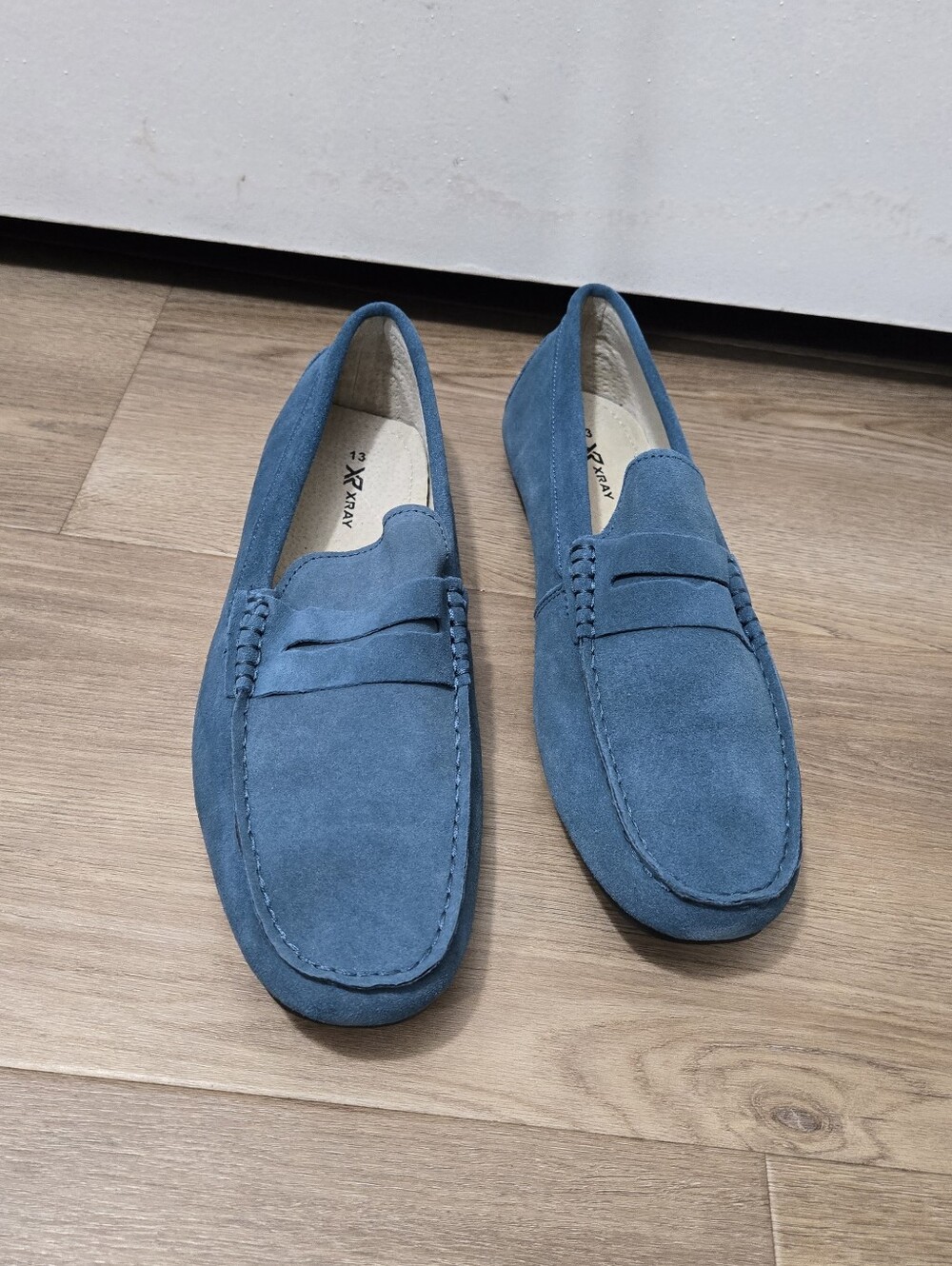 XR Xray Shoes Mens Blue Teal Casual Driving Moccasin Loafers Size US 13